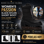 Passion Black Nylon Short Boot